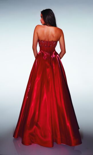 Alyce Paris 62134 Back Bow Strapless Scoop Neck Dress