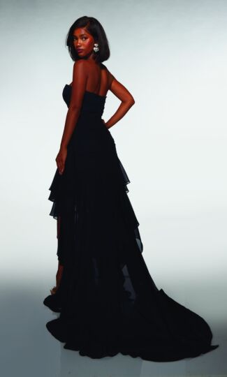 Alyce Paris 62153 Ruffle Hem Strapless Straight Dress