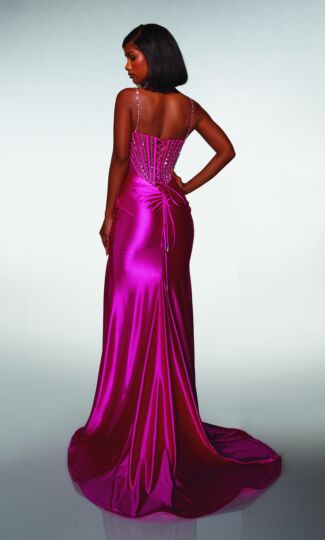 Alyce Paris 62166 Spaghetti Strap Beaded Corset Top Dress