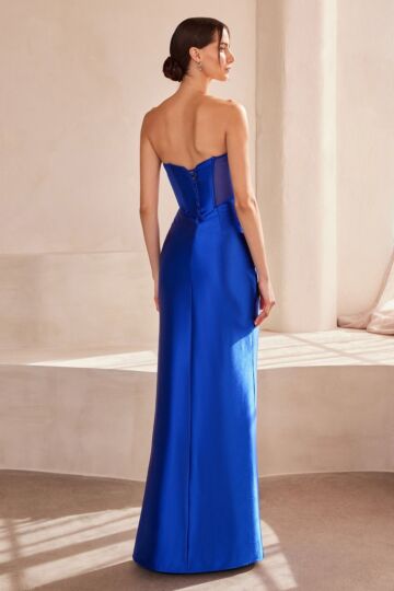 Amoris by LaDivine T708 Strapless Asymmetric Sheer Corset Dress