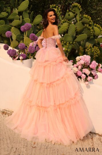 Amarra 88790 Layered Skirt Off The Shoulder Dress