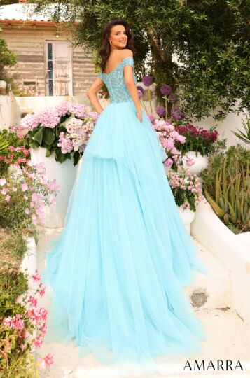 Amarra 94038 Layered Skirt Off The Shoulder Dress