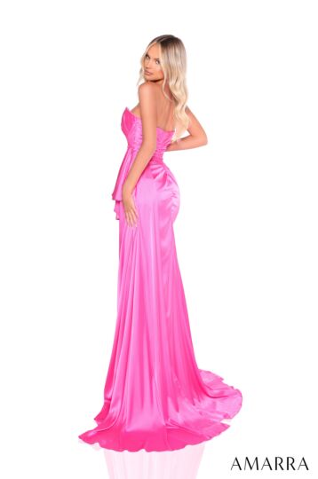 Amarra 88206 Side Tail Strapless Sweetheart Neck Dress