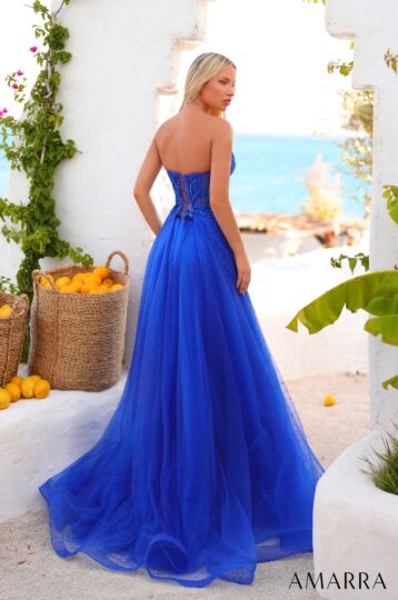 Amarra 89488 Lace-Up Back Sweetheart Neck Dress