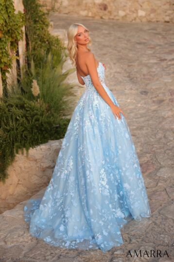 Amarra 89513 Strapless Sweetheart Neck Corset Top Dress