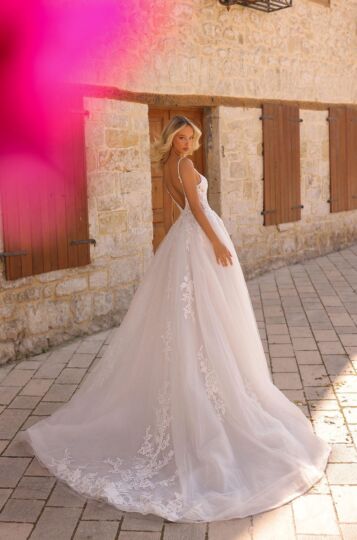 Amarra 85706 Lauren Side Slit Scoop Back Wedding Dress