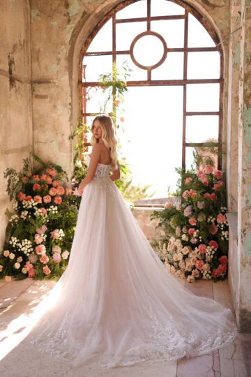 Amarra 89121 Haven High Slit Strapless Sweetheart Neck Bridal Dress