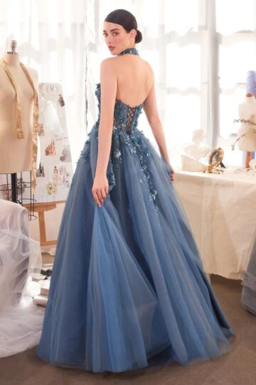 Andrea and Leo A1399 Floral Choker Strapless Corset Dress