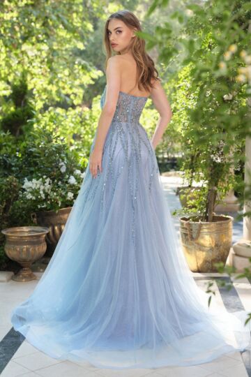 Andrea and Leo A1491 Strapless Illusion Bodice A-Line Dress