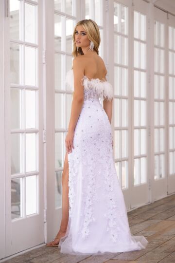Ava Presley 39231 Strapless Feather Neck Dress