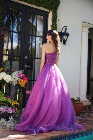 Ava Presley 29258 Beaded Bodice One-Shoulder Dress
