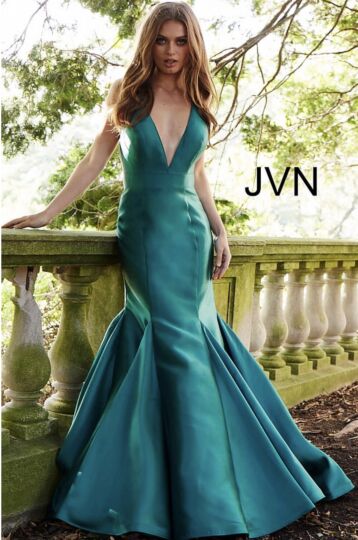 Jovani JVN60917 Crisscross Back Mermaid Formal Gown