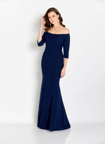 Cameron Blake CB145 Ruched Side Off The Shoulder Dress
