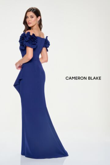 Cameron Blake CB209 Pleated Bodice Rosette Sleeve Dress