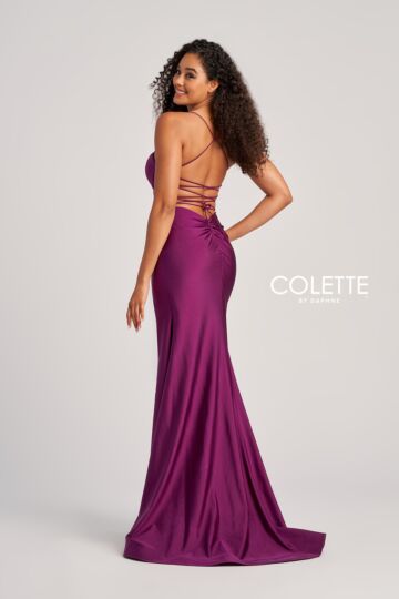 Colette CL5140 Illusion Corset High Slit Dress
