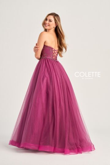 Colette CL5193 Lace Bodice Strapless Dress
