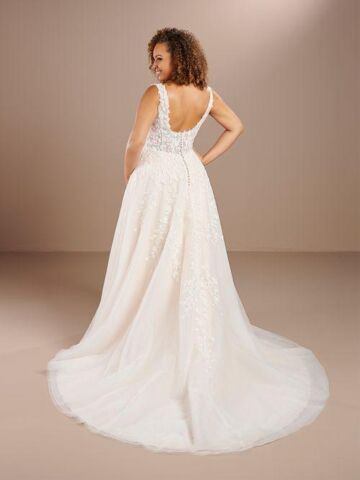 Christina Wu 29462 Scoop Back Long Sleeve Plus Size Bridal Gown