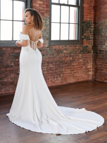 Christina Wu 29493 Scoop Neck Sheer Back Plus Size Bridal Gown