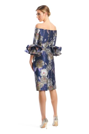 Alexander by Daymor 1768 Floral Print Ruffle Sleeve Dress