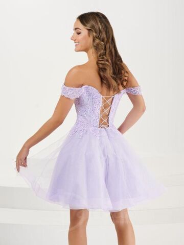 House of Wu 52453 Off-The-Shoulder Lace-Up Back Dress