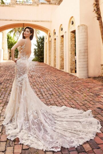 Martin Thornburg MTL9104 Flynn High Slit Sheer Bridal Dress