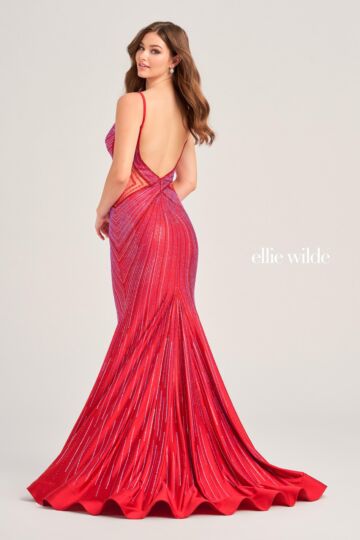 Ellie Wilde EW35001 Illusion Sides Bare Back Dress