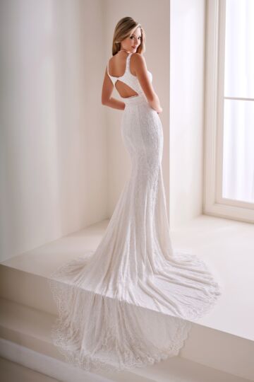 Enchanting by Mon Cheri E403 Bell Sleeve Cutout Back Lace Wedding Gown