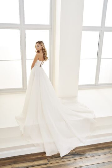 Enchanting by Mon Cheri E501 High Slit Strapless Wedding Dress