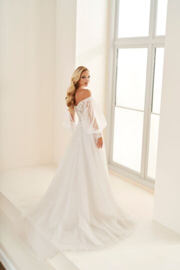 Enchanting by Mon Cheri E512 Bishop Sleeve Lace Bodice Bridal Gown