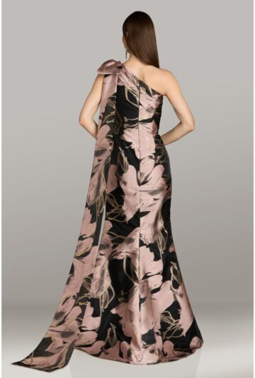 Feriani Couture 18560 Shoulder Bow Slim-Flare Dress