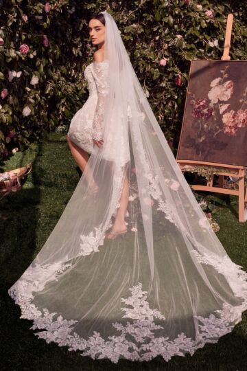 Andrea and Leo WL021 Off-The-Shoulder Short Lace Wedding Dress