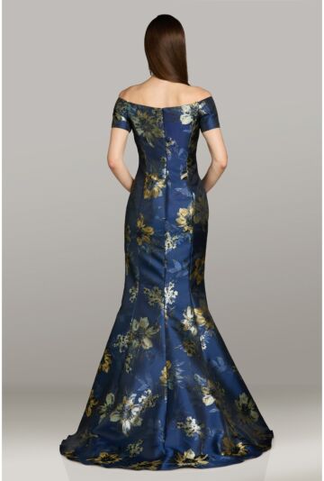 Gia Franco 12573 Short Sleeve Slim-Flare Off The Shoulder Dress