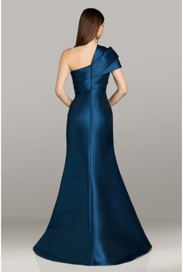 Gia Franco 12586 Side Slit Cap Sleeve Satin Dress