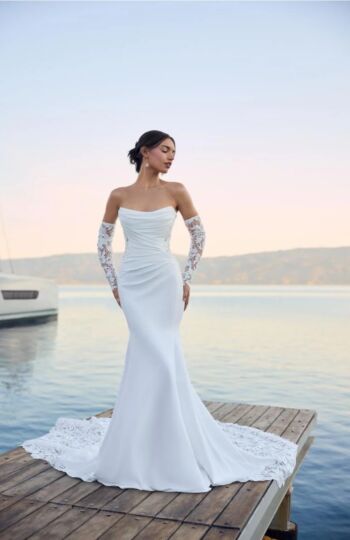 Sophia Tolli Y3180 Lucie Scoop Neckline and Off the shoulder Wedding Dress