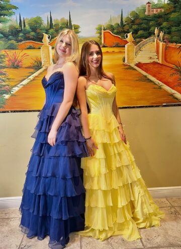 Sherri Hill 56911 Basque Waist Ruffle Skirt Dress