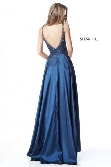 Sherri Hill 51478 Illusion Neckline Beaded Bodice Dress