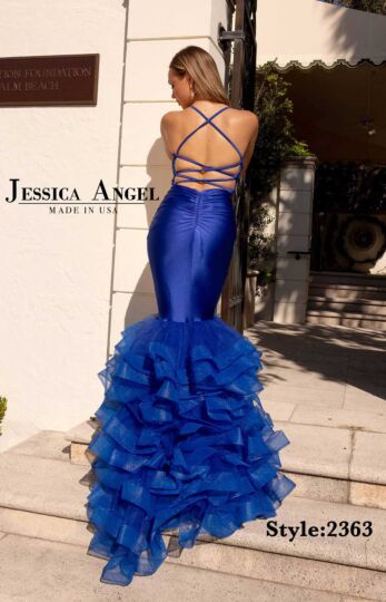 Jessica Angel 2363 Ruffle Skirt Lace-Up Back Dress