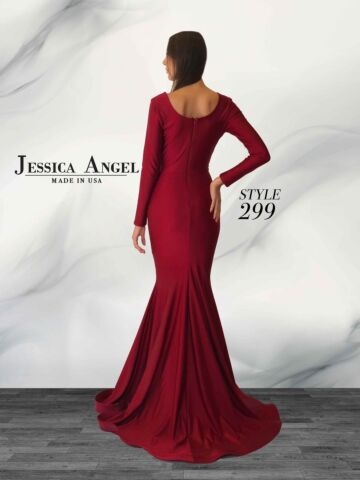 Jessica Angel 299 Surplice Bodice Long Sleeve Dress