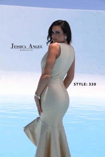 Jessica Angel 320 Plunging Neckline High Low Dress