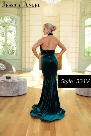 Jessica Angel 331V High Halter Velvet Dress