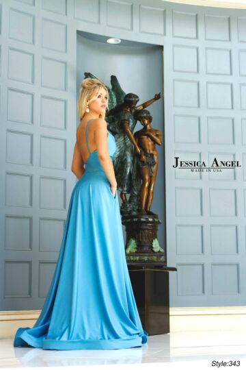 Jessica Angel 343 High Slit Spaghetti Straps Dress