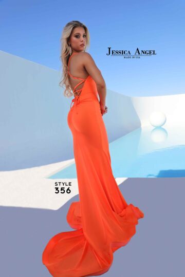 Jessica Angel 356 Slit Skirt Lace-Up Back Dress