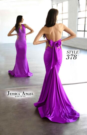 Jessica Angel 378 Bare Back Plunging Halter Dress