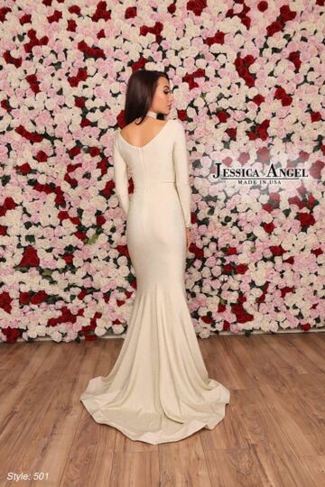 Jessica Angel 501 Center Slit Long Sleeves Dress