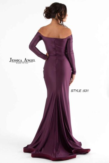 Jessica Angel 531 High Slit Long Sleeves Dress