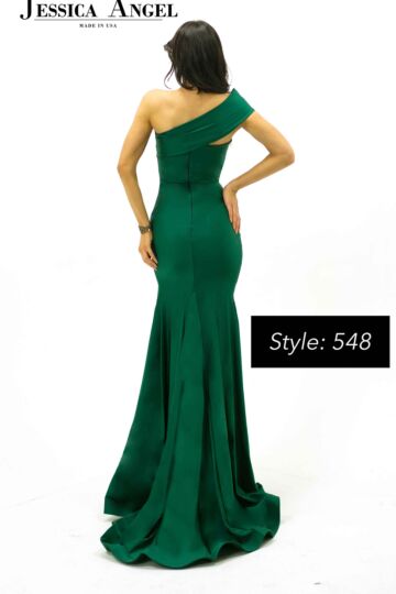Jessica Angel 548 Asymmetrical Neckline High Slit Dress
