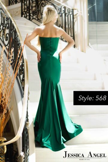 Jessica Angel 568 Long Train Strapless Dress