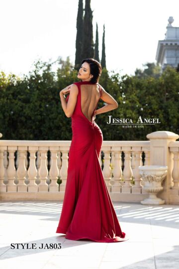 Jessica Angel 803 Cutout Back Plunging Neck Dress