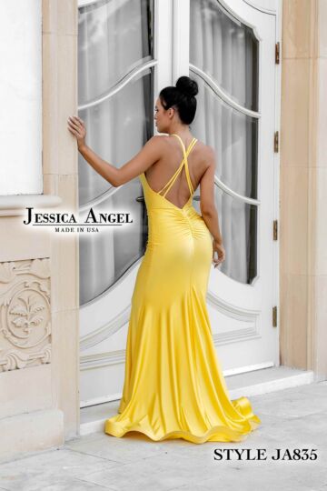 Jessica Angel 835 Cross Back Plunging Neck Dress