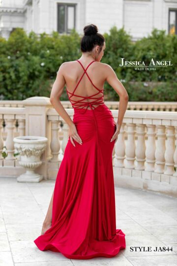 Jessica Angel 844 Slit Skirt Lace-Up Dress